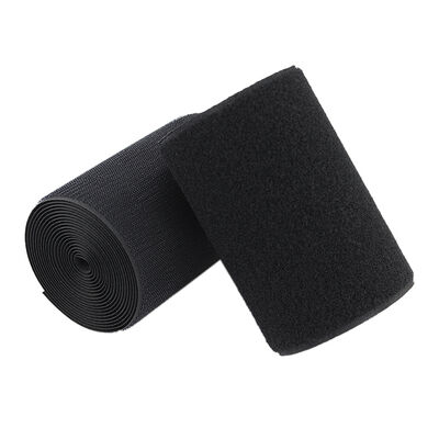 Black and white color hook and loop fastener, non-adhesive male and female buckle, sewing type sticky tape, nylon hook and loop